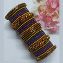 Ravechi Art Gold Plated Velvet Bangles Set