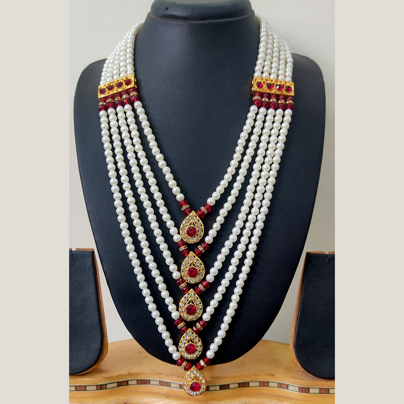 Ravechi Art Gold Plated Pearls Long Necklace