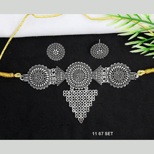 Mahavir Oxidised Plated Necklace Set