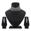 Darshana Jewels Oxidised Plated Mirror Choker Necklace Set