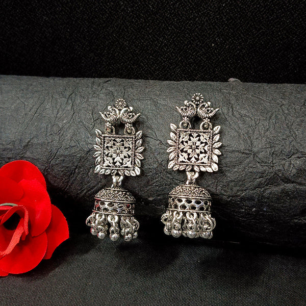 Darshana Jewels Oxidised Plated Jhumki Earrings