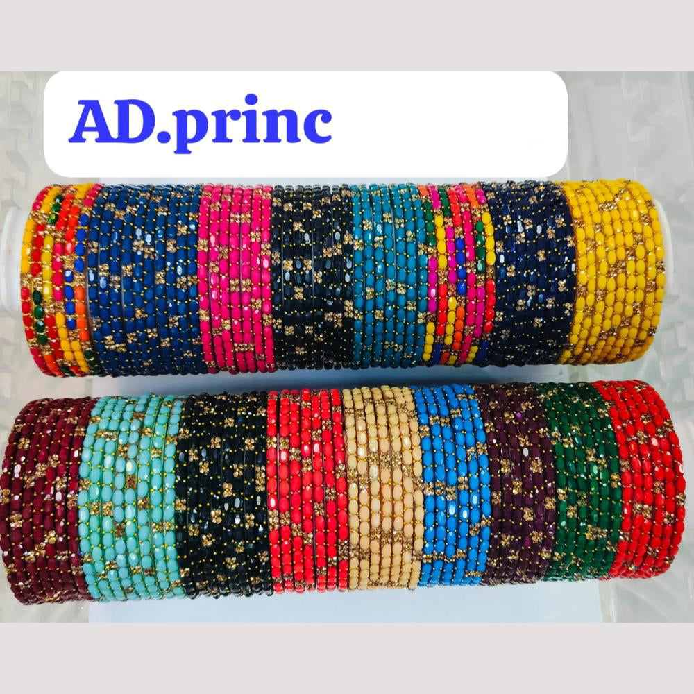 Chitra Bangles Multi Color Glass Bangle (12 Piece In One Box)