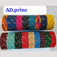 Chitra Bangles Multi Color Glass Bangle (12 Piece In One Box)