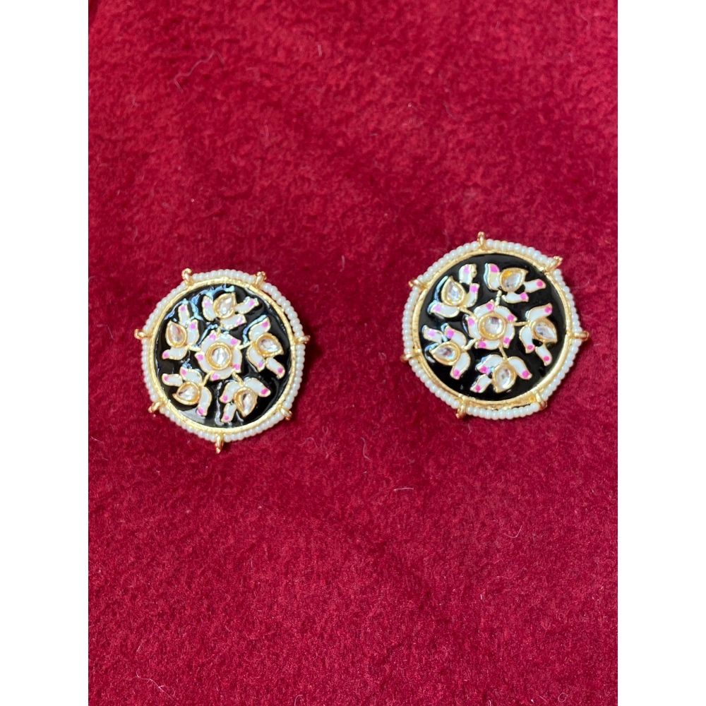 Akruti Collection Gold Plated Assorted Color Meenakari Stud Earrings