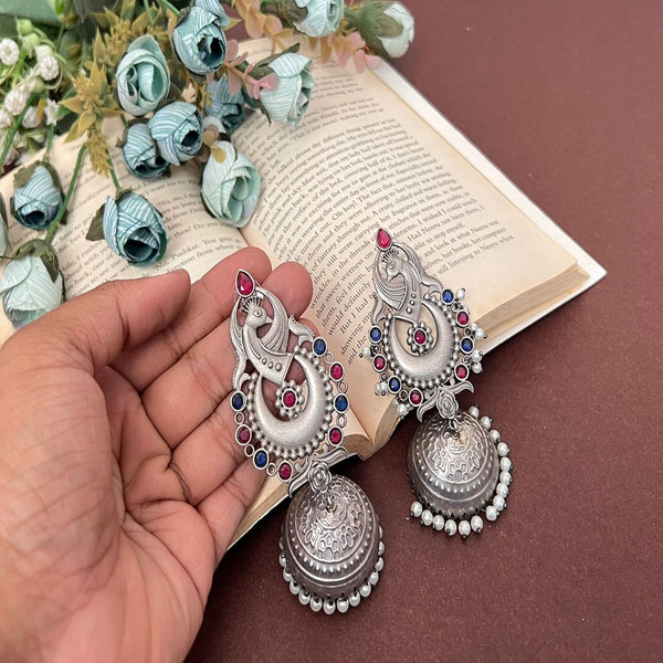 Akruti Collection Silver Plated Jhumki Earrings
