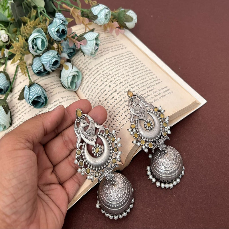 Akruti Collection Silver Plated Jhumki Earrings