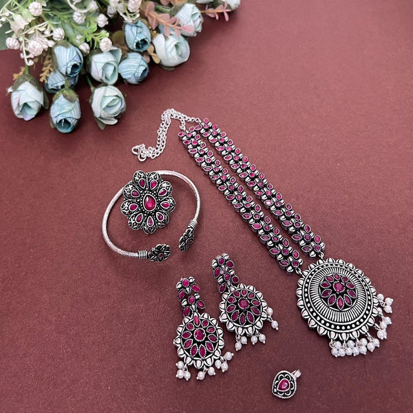 Akruti Collection Oxidised Plated Combo Set