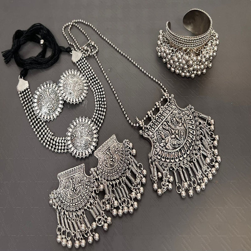 Akruti Collection Oxidised Plated Combo Set