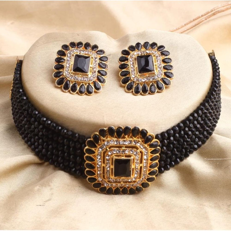 Akruti Collection Gold Plated Choker Necklace Set