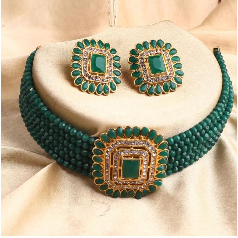 Akruti Collection Gold Plated Choker Necklace Set