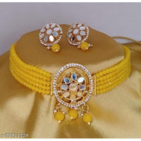 Akruti Collection Gold Plated Choker Necklace Set