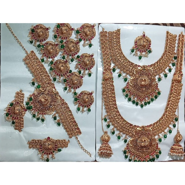 Akruti Collection Gold Plated Bridal Set