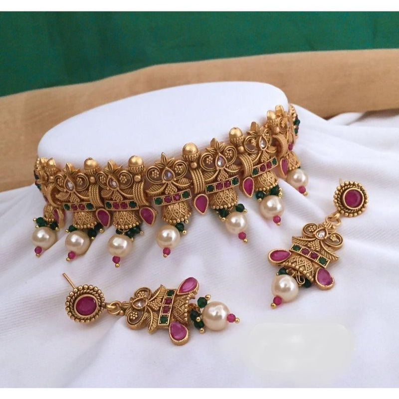 Akruti Collection Gold Plated Necklace Set