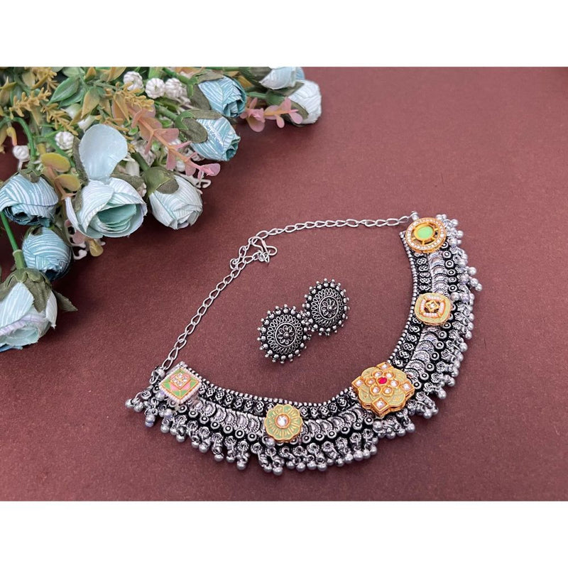 Akruti Collection Silver Plated Necklace Set