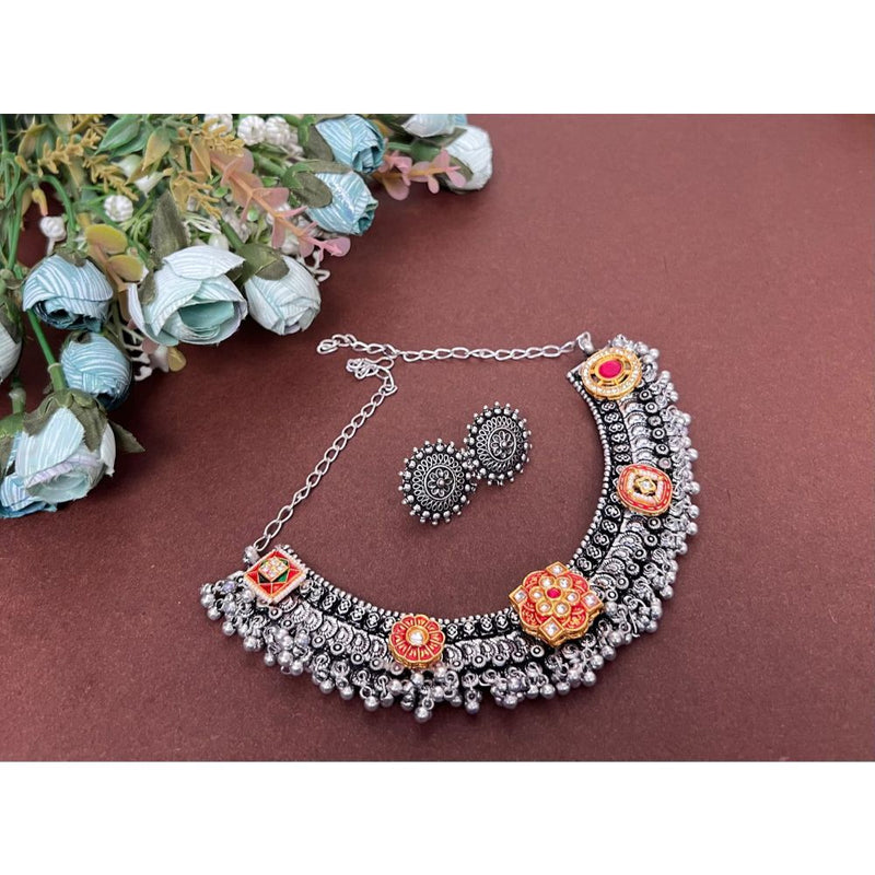 Akruti Collection Silver Plated Necklace Set