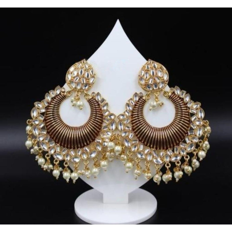 Akruti Collection Gold Plated Dangler Earrings