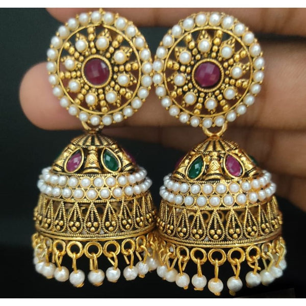 Akruti Collection Gold Plated Jhumki Earrings