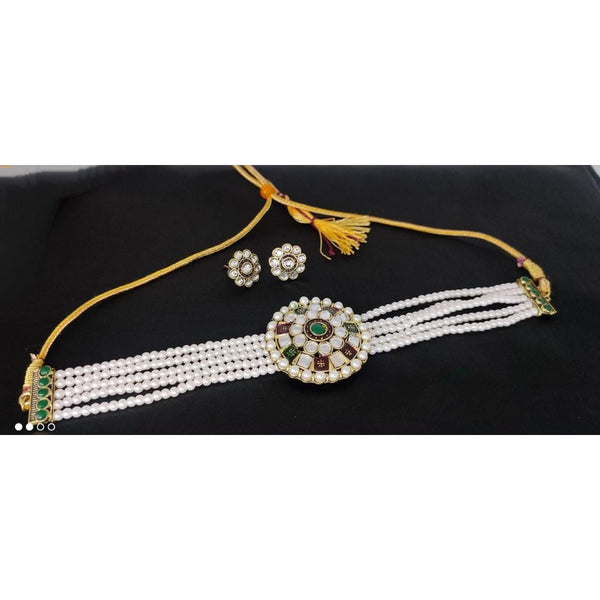 Akruti Collection Gold Plated Choker Necklace Set