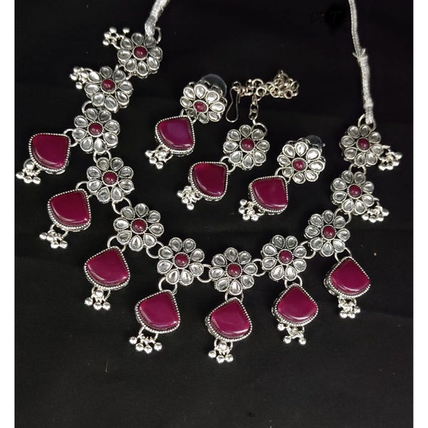 Akruti Collection Silver Plated Necklace Set