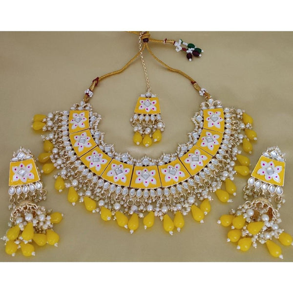 Akruti Collection Gold Plated Meenakari Necklace Set