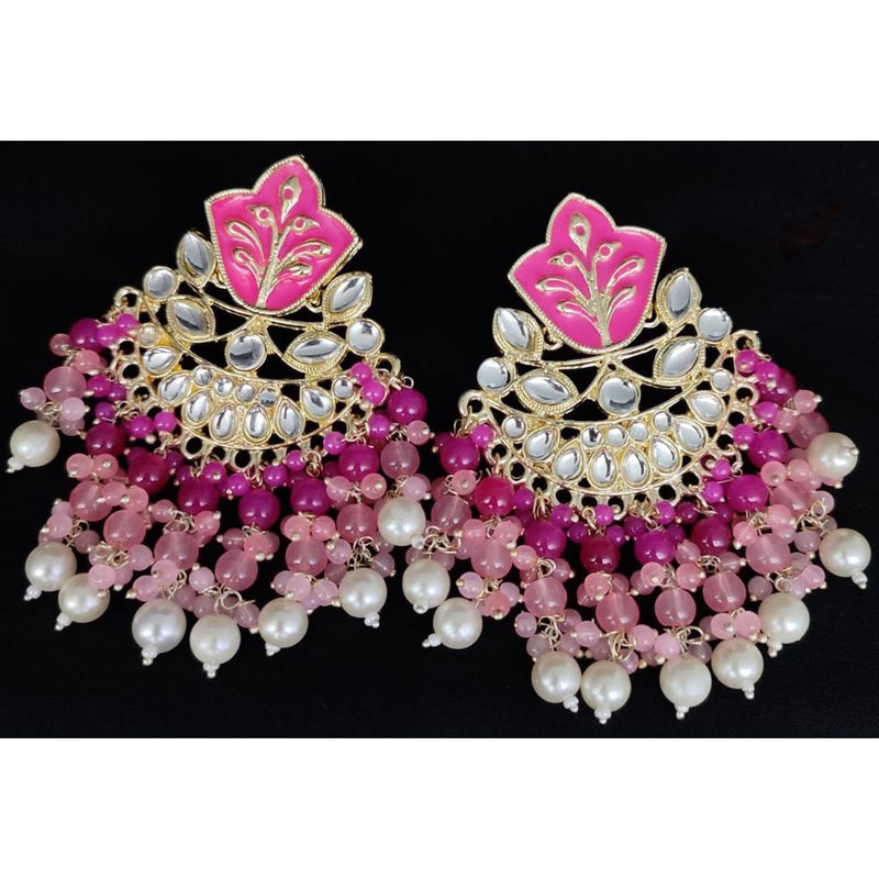 Akruti Collection Gold Plated Meenakari Dangler Earrings