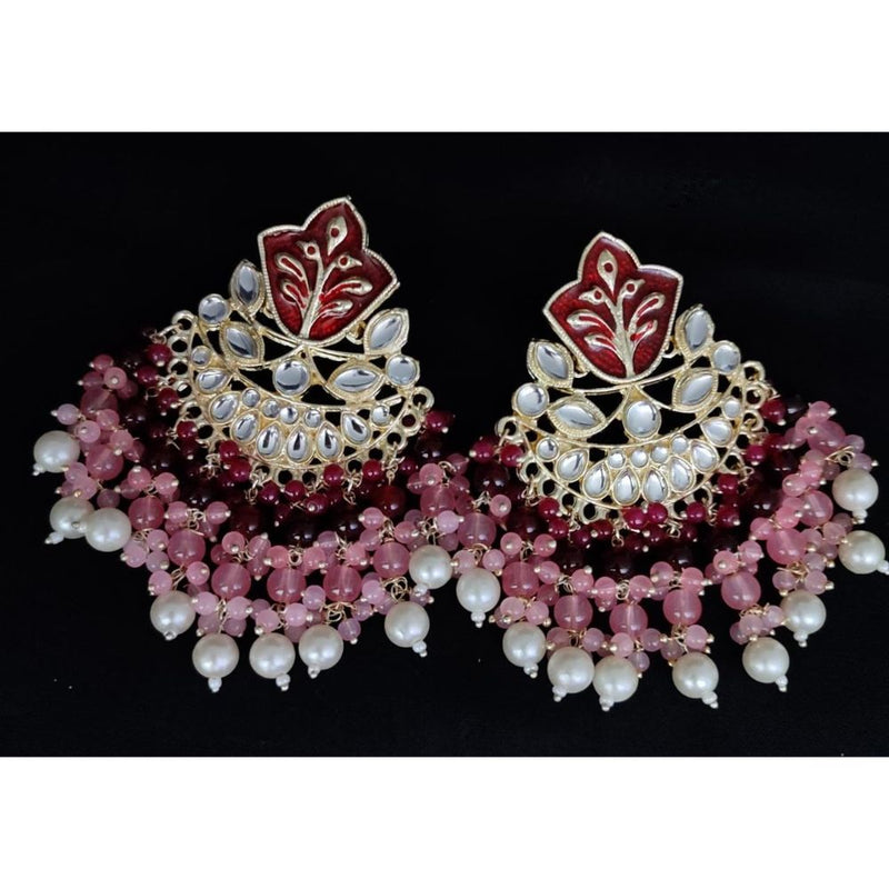 Akruti Collection Gold Plated Meenakari Dangler Earrings