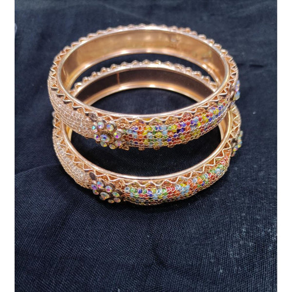 Akruti Collection Rose Gold Plated Bangles Set