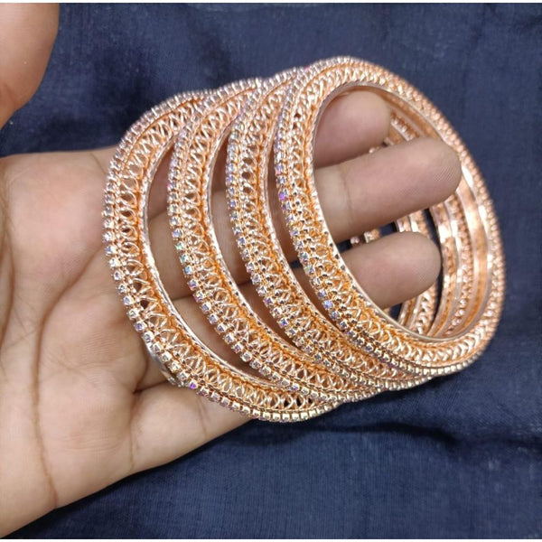 Akruti Collection Rose Gold Plated Bangles Set