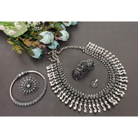Akruti Collection Silver Plated Combo Set