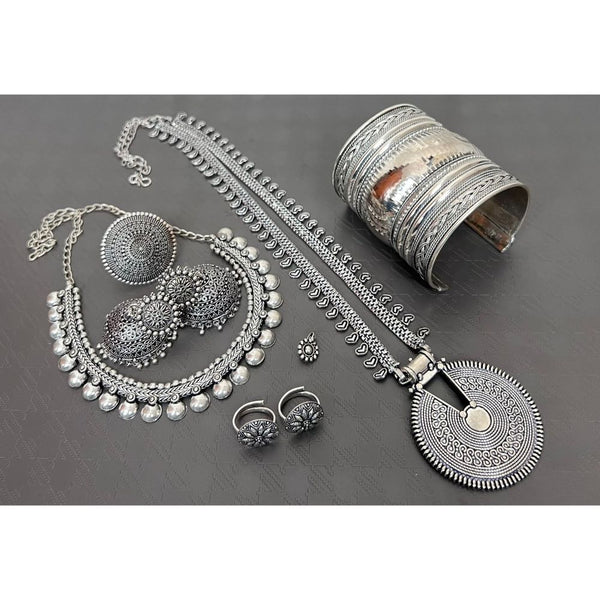 Akruti Collection Oxidised Plated Combo Set