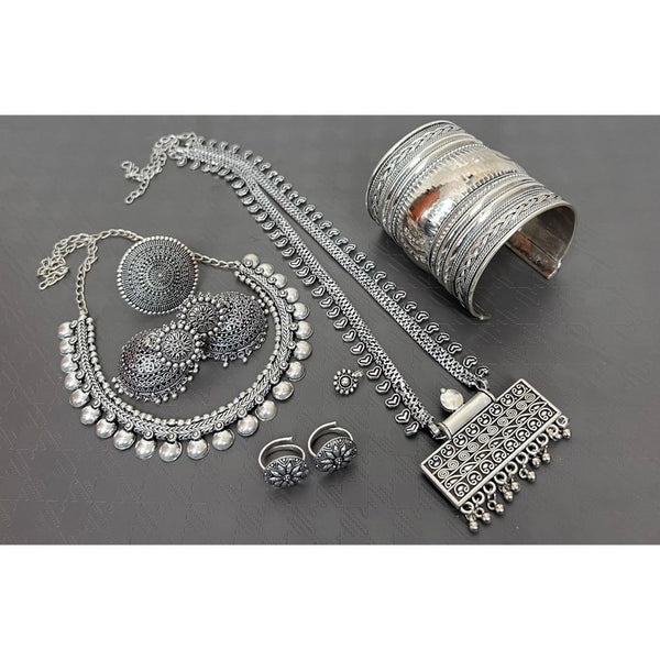 Akruti Collection Oxidised Plated Combo Set