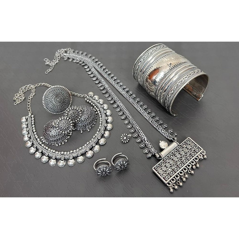 Akruti Collection Oxidised Plated Combo Set