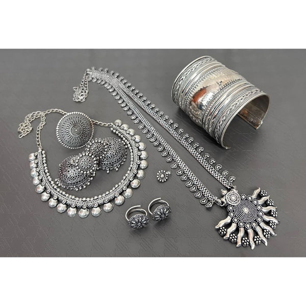 Akruti Collection Oxidised Plated Combo Set