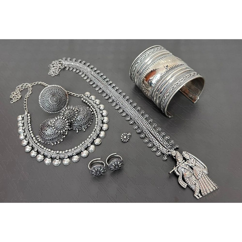 Akruti Collection Oxidised Plated Combo Set