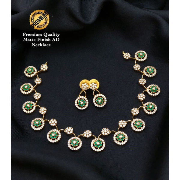 Akruti Collection Gold Plated AD Stone Necklace Set