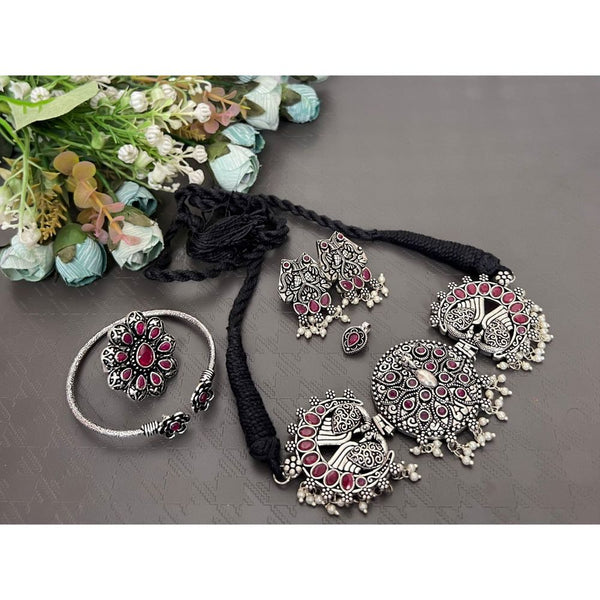 Akruti Collection Oxidised Plated Combo Set