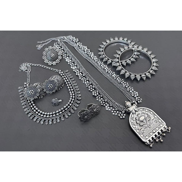 Akruti Collection Oxidised Plated Combo Set