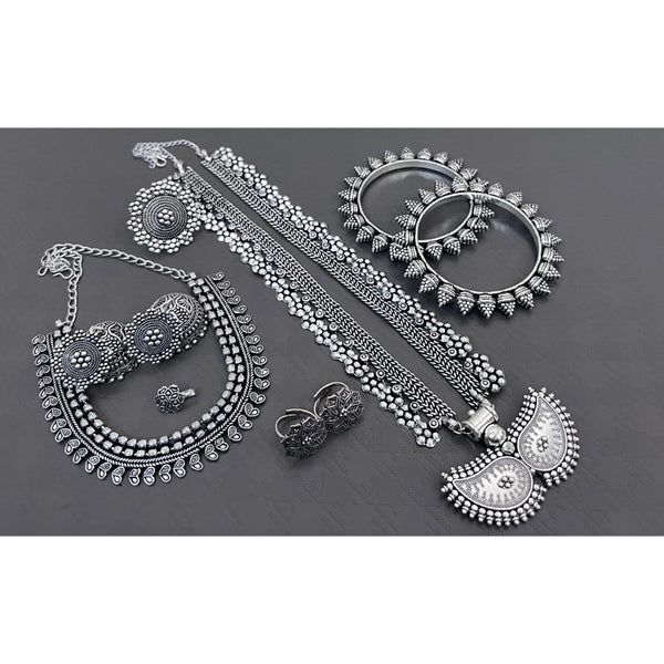 Akruti Collection Oxidised Plated Combo Set