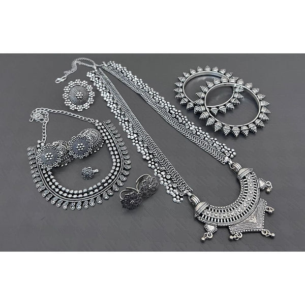 Akruti Collection Oxidised Plated Combo Set