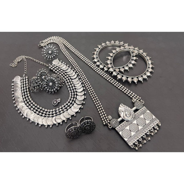 Akruti Collection Silver Plated Combo Set