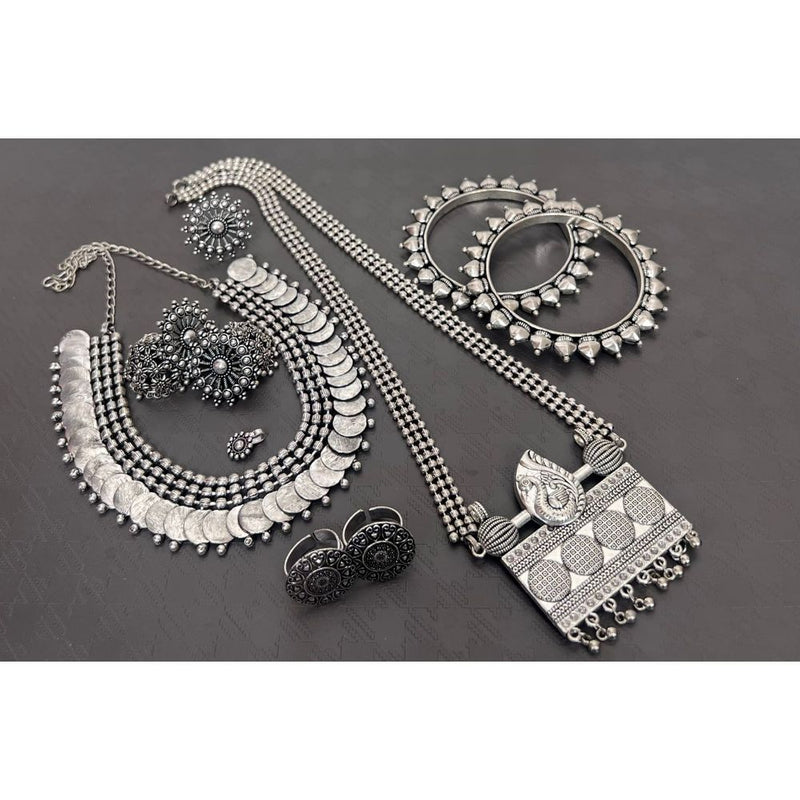 Akruti Collection Silver Plated Combo Set