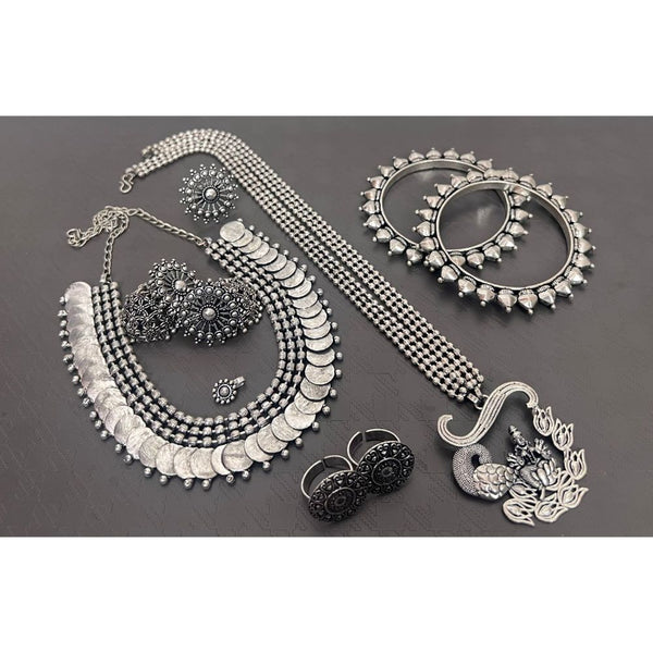 Akruti Collection Silver Plated Combo Set