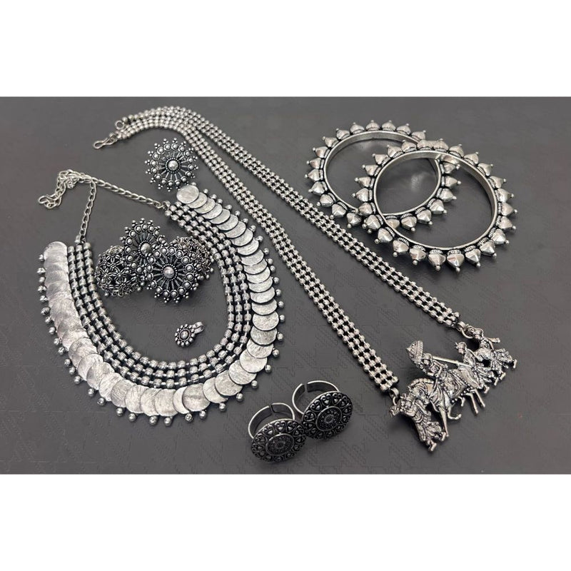 Akruti Collection Silver Plated Combo Set