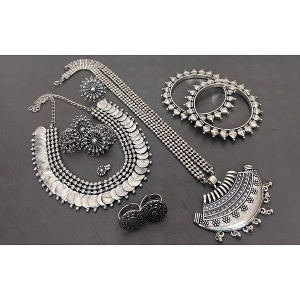 Akruti Collection Silver Plated Combo Set