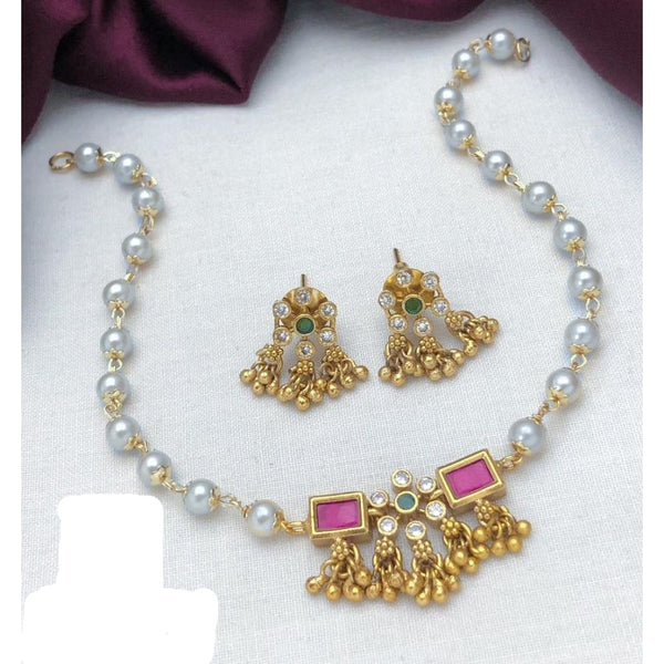 Akruti Collection Gold Plated Necklace Set