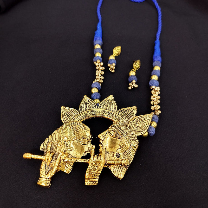 Akruti Collection Gold Plated Temple Necklace Set