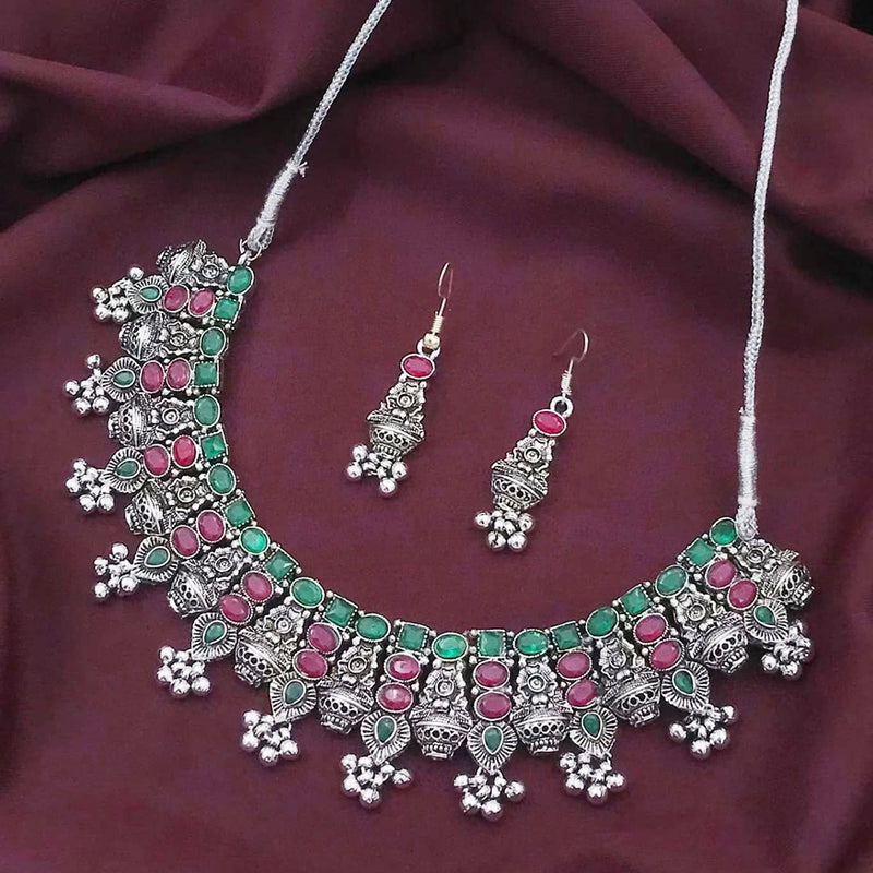 Akruti Collection Oxidised Plated  Necklace