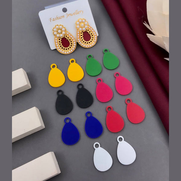 Akruti Collection Gold Plated Changeable Earrings