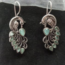 Akruti Collection Oxidised Plated Peacock Earrings