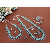 Akruti Collection Silver Plated Crystal Combo Set